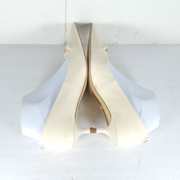 Sam Edelman Women's Kaya US7 Off White Leather Pointed Toe Kitten Heel Pump - Picture 10 of 16